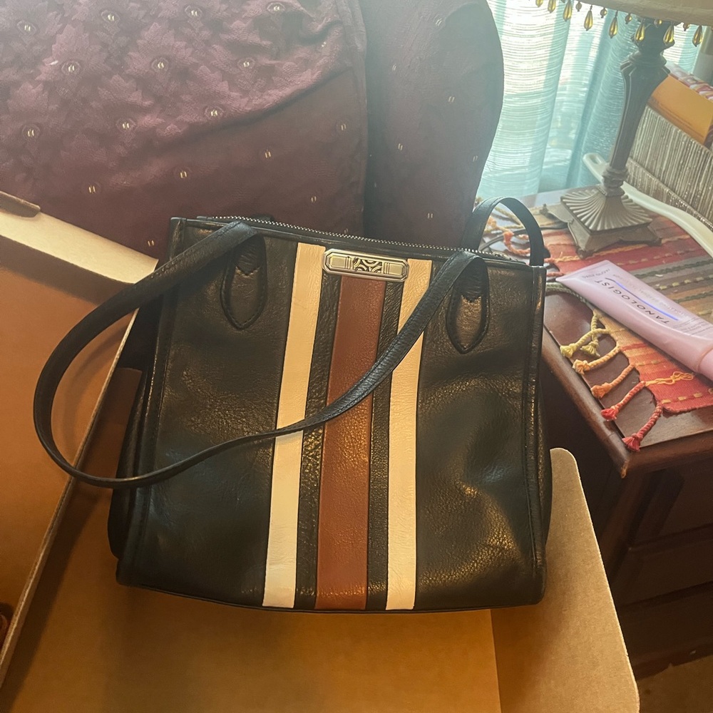 Brighton Black Block Leather Purse